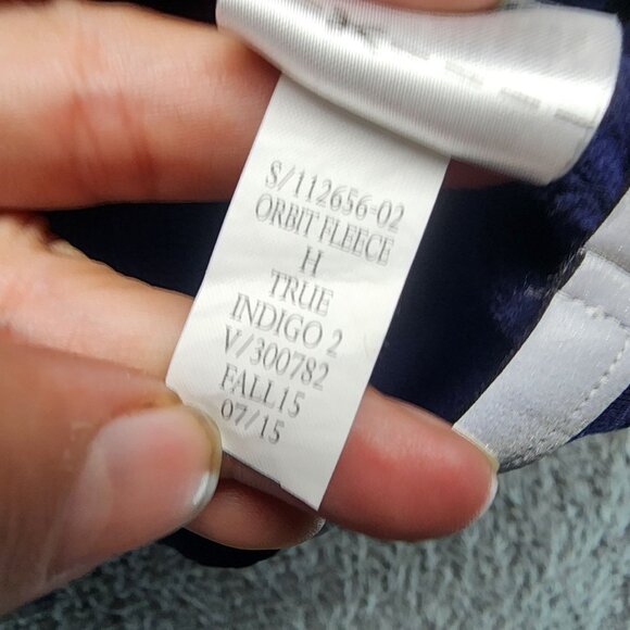 Gap Fit Shirt Womens XL Indigo Blue Orbit Fleece Pullover Hoodie Zip Pockets - Picture 4 of 11